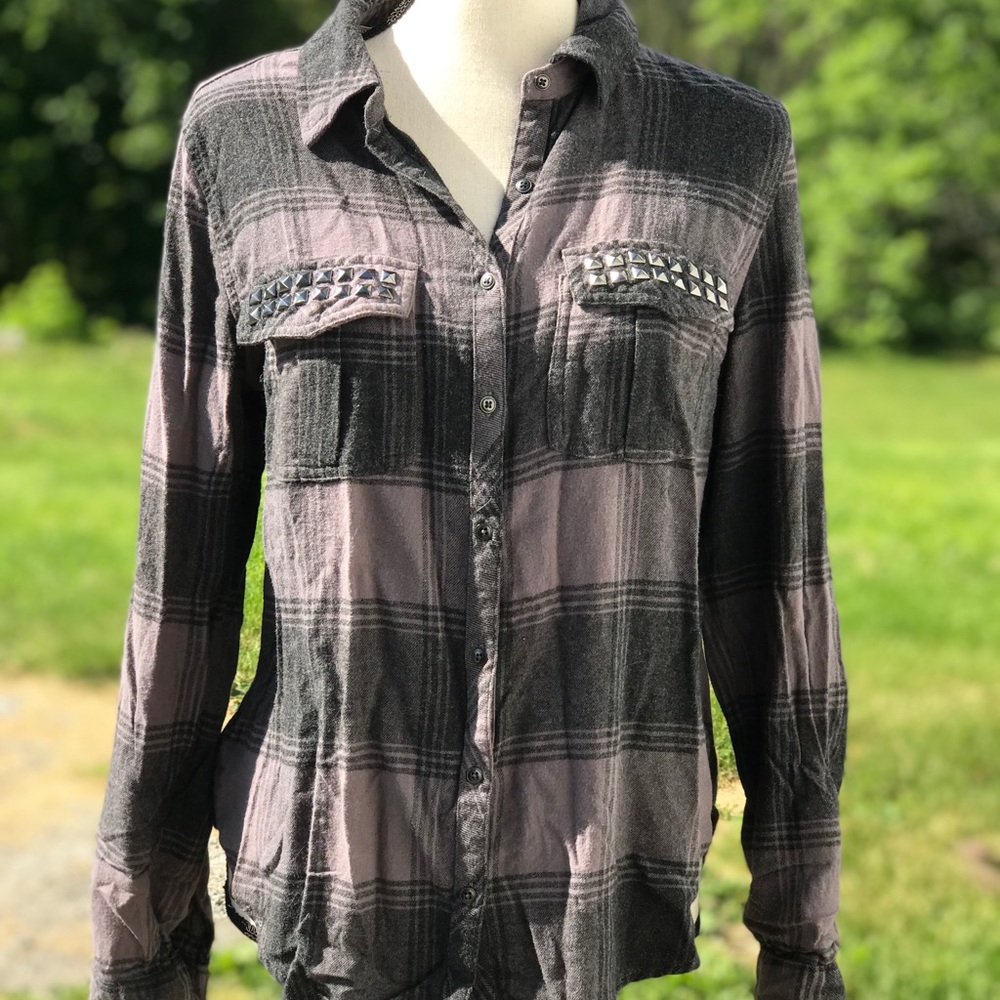 Maurices Button Down Plaid Flannel Shirt